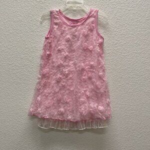 Lipstick Girls Toddler 2T Dress Pink Mesh Floral Sequin Layered New With Tags!
